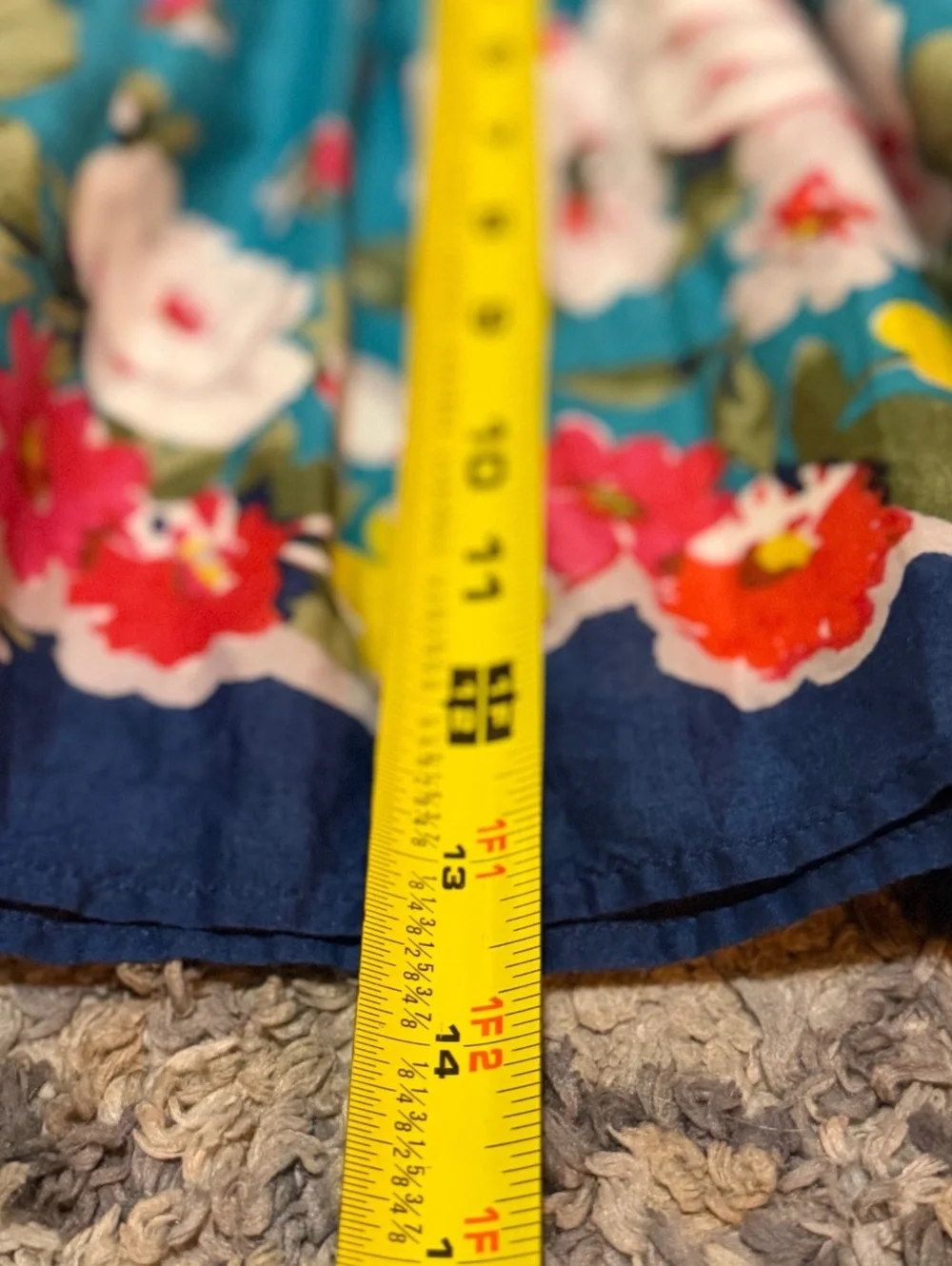 Hollister Small Teal Floral Smocked Mini Skirt